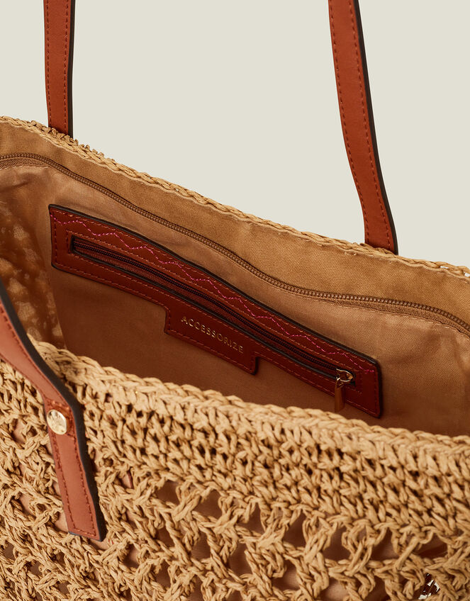 Raffia Shoulder Bag, , large