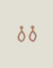 Encrusted Teardrop Earrings, Pink (PINK), large