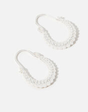 Sterling Silver Cut-Out Mini Hoops, , large