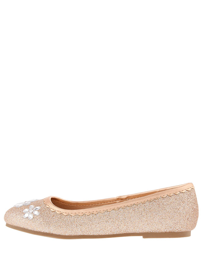 Glitter and Gem Ballerina Shoes, Gold (GOLD), large