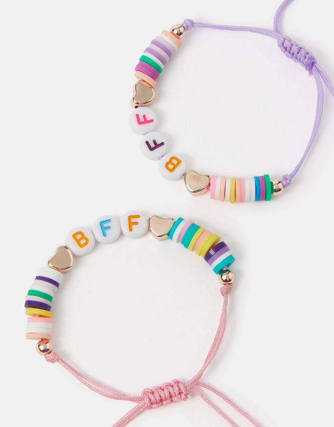 2-Pack Girls Beaded Cord Friendship Bracelets, , large