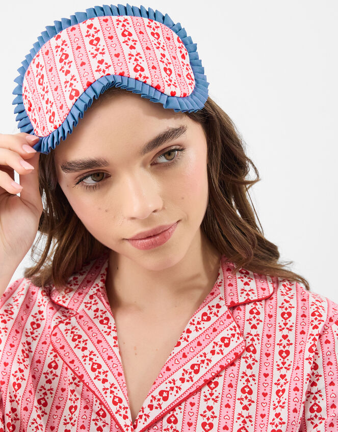 Heart Print Cotton Shorts Pyjama Set, Pink (PINK), large