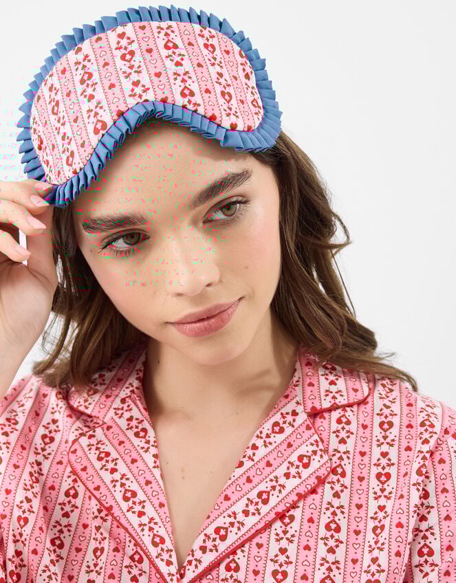 Heart Print Cotton Shorts Pyjama Set, Pink (PINK), large