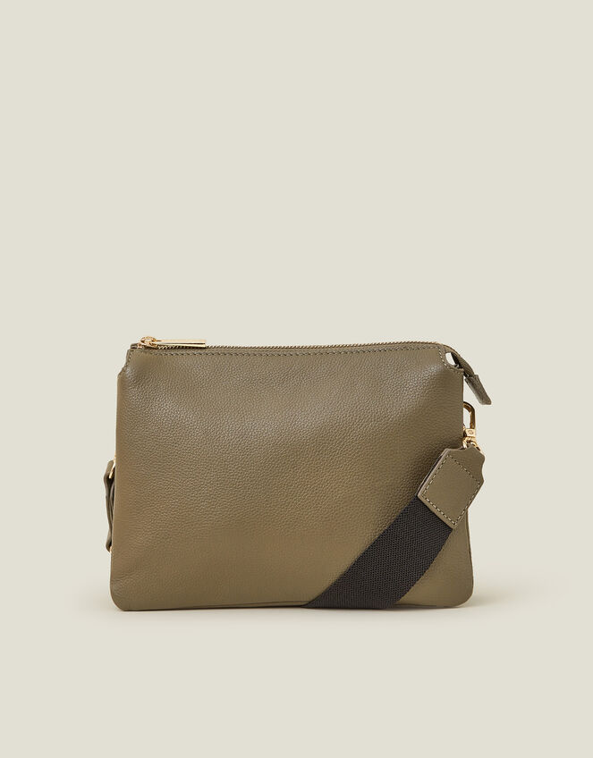 Double Pouch Leather Cross-Body Bag, , large