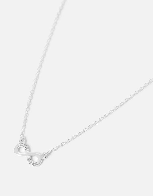 Sterling Silver Infinity Necklace, , large