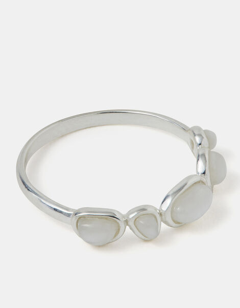 Sterling Silver Cluster Ring, Silver (ST SILVER), large