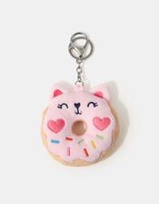 Girls Doughnut Cat Bag Charm, , large