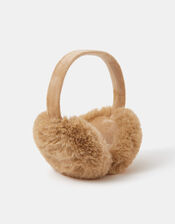 Faux Fur Earmuffs, Natural (NATURAL), large