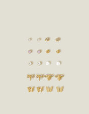 10-Pack Butterfly Stud Earrings, , large