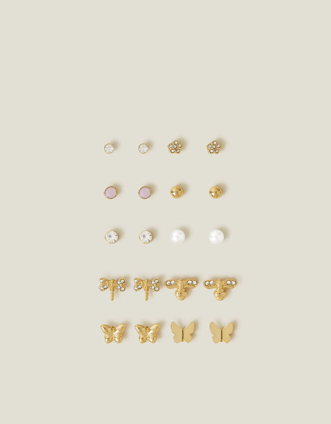 10-Pack Butterfly Stud Earrings, , large