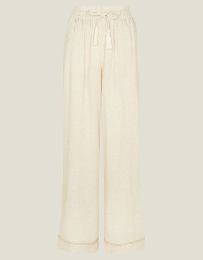 Wide Leg Beach Trousers, Camel (BEIGE), large