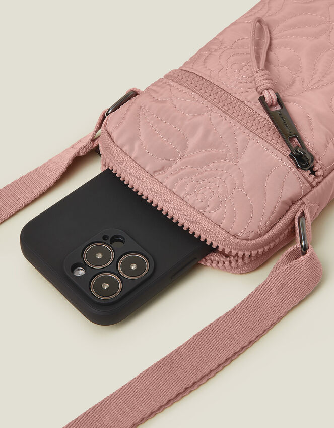 Quilted Nylon Phone Bag, , large