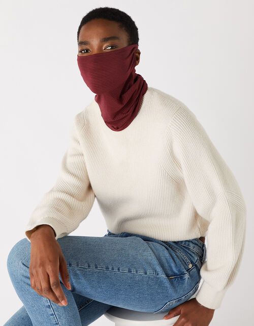 Antibacterial Snood Face Covering, Red (BURGUNDY), large