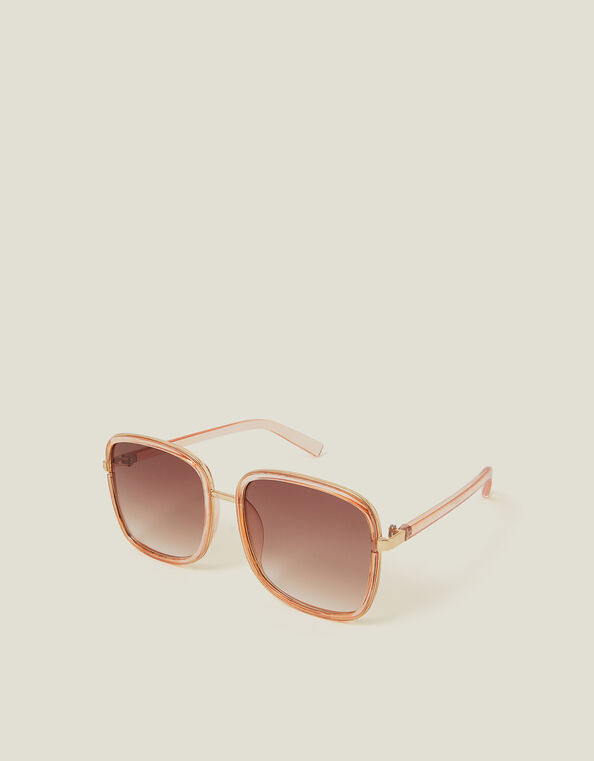 Crystal Metal Square Sunglasses, , large
