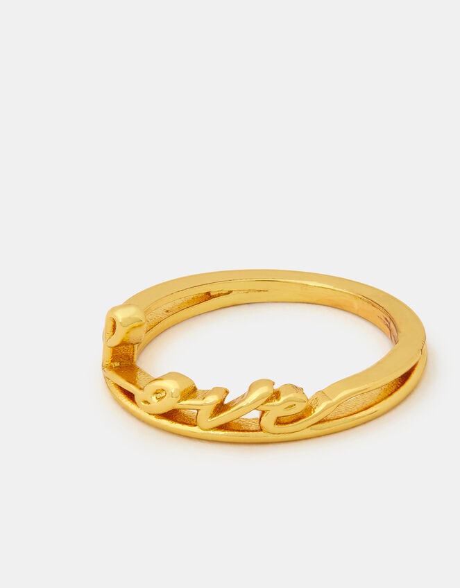 14ct Gold-Plated Love Ring, Gold (GOLD), large
