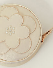 Girls Round Applique Flower Bag, , large