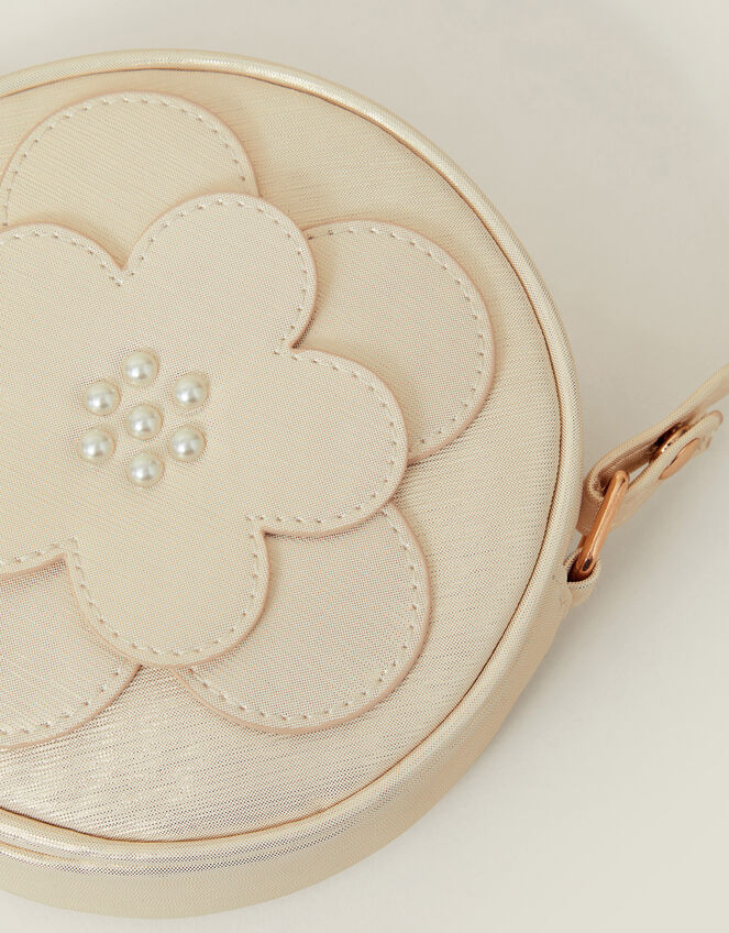 Girls Round Applique Flower Bag, , large