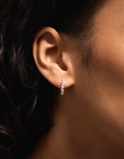 3-Pack Sterling Silver-Plated Twist Hoop Earrings, , large