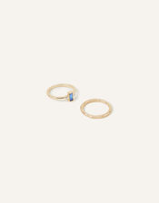 Baguette Rings Set of Two, Blue (BLUE), large