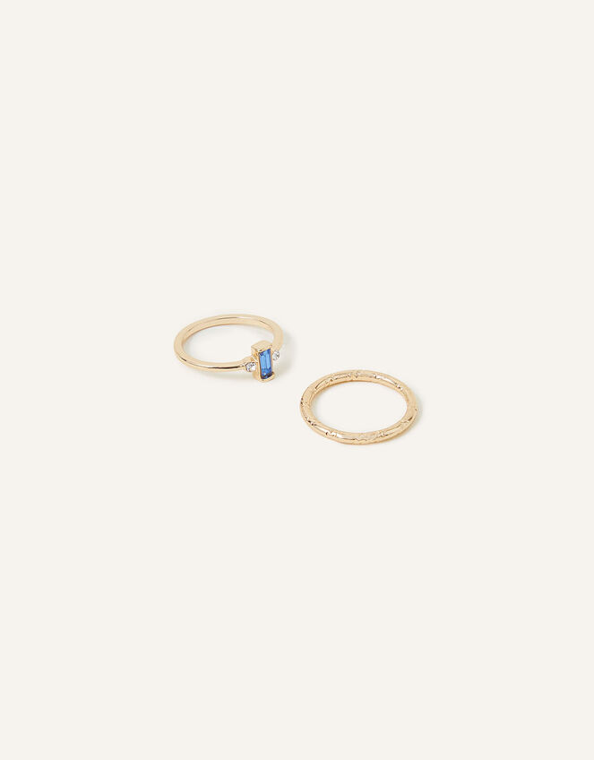 Baguette Rings Set of Two, Blue (BLUE), large