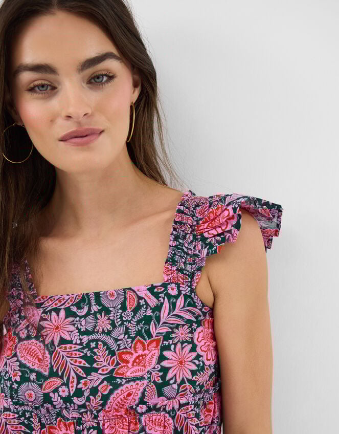 Floral Frill Tiered Mini Dress, Multi (BRIGHTS MULTI), large