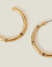 14ct Gold-Plated Bamboo Hoop Earrings, , large