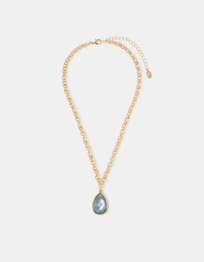 Jewel Teardrop Pendant Necklace, , large