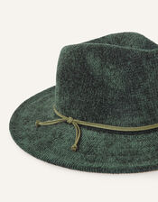 Chenille Packable Fedora, Green (GREEN), large