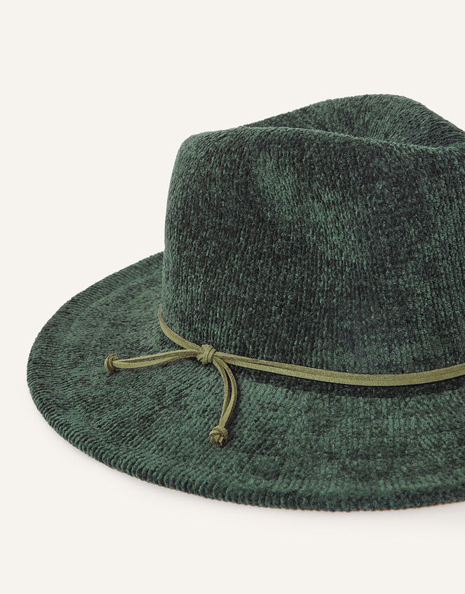 Chenille Packable Fedora, Green (GREEN), large