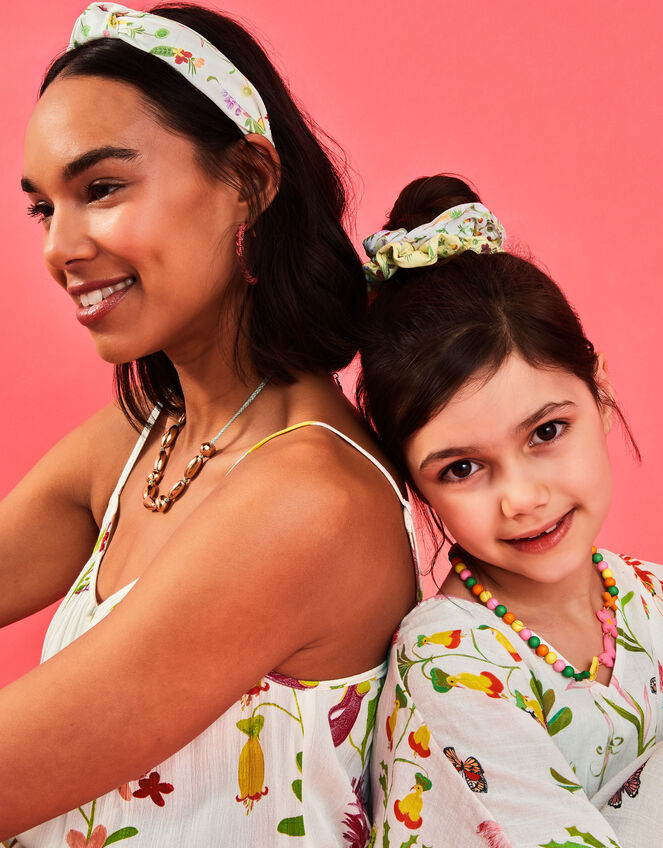 2-Pack Girls Floral Print Scrunchies, , large