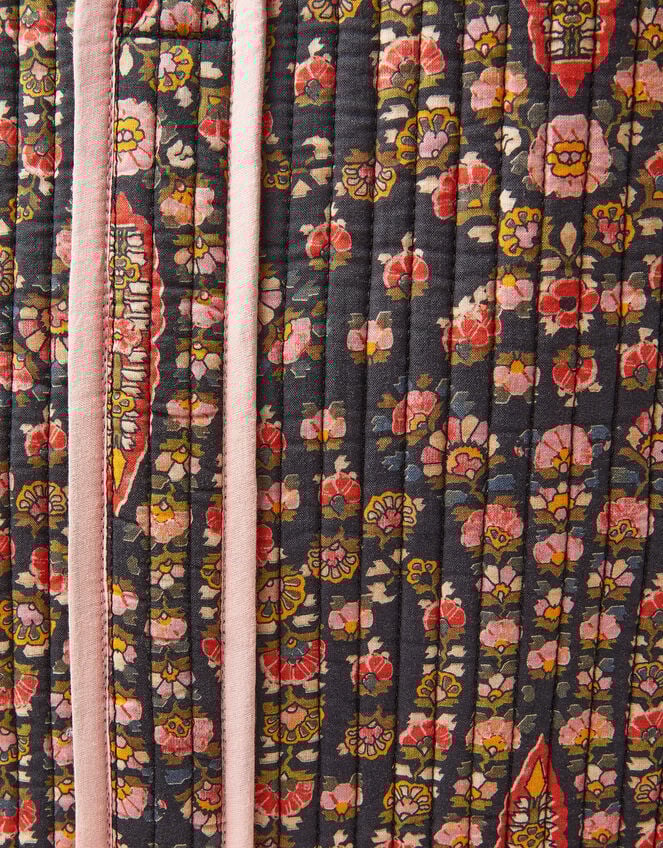 Floral Print Quilted Shopper Bag, , large