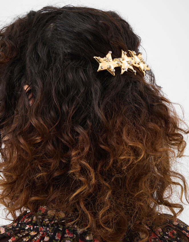 Triple Star Barrette Hair Clip, , large