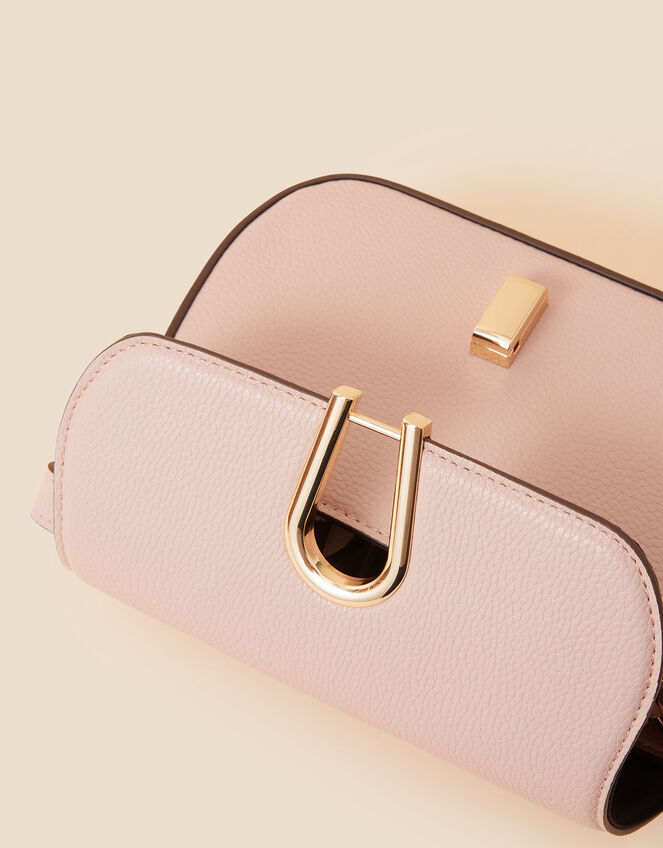 Large Clasp Cross-Body Bag, Nude (NUDE), large
