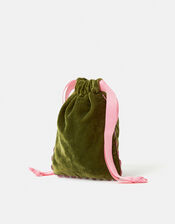 Sausage Dog Velvet Drawstring Pouch, , large