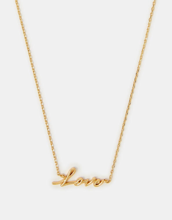 14ct Gold-Plated Love Necklace, , large