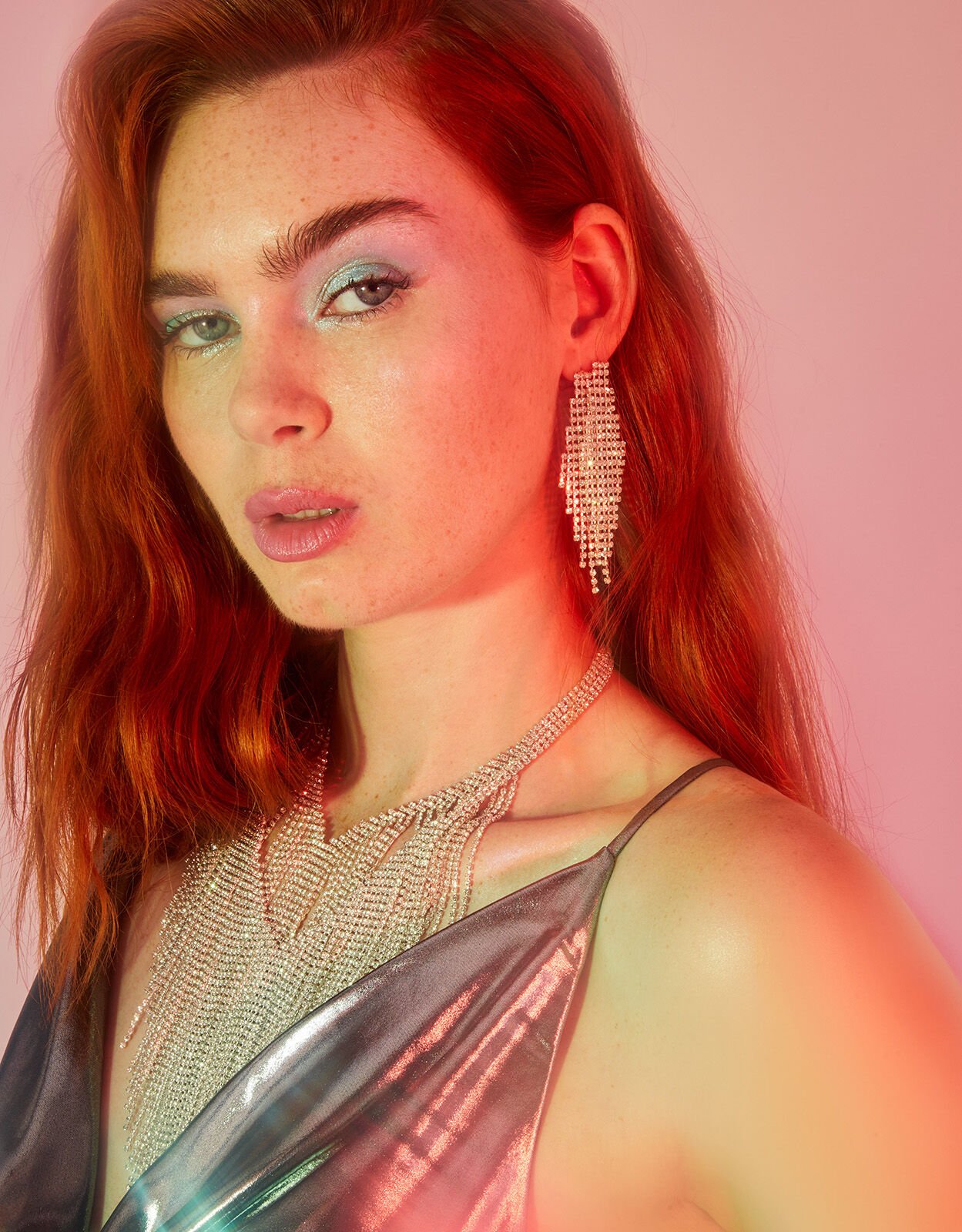 Crystal Waterfall Statement Earrings