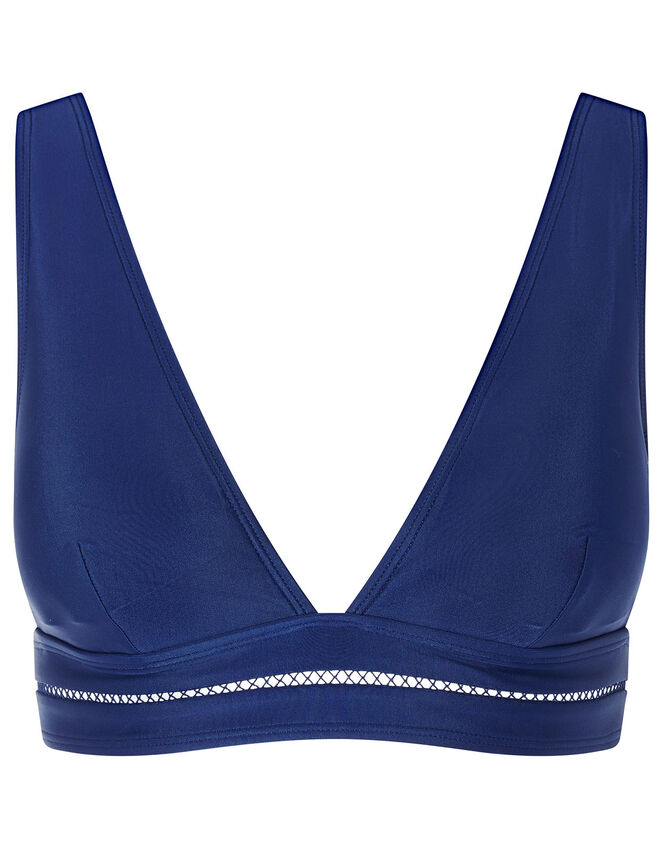 Ladder Detail Bikini Top with Recycled Polyester, Blue (NAVY), large