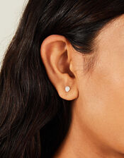 2-Pack Sterling Silver-Plated Teardrop Studs, , large