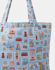 London Stamp Print Cotton Shopper Bag, , large