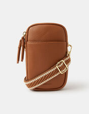 Double Pouch Phone Bag, Tan (TAN), large