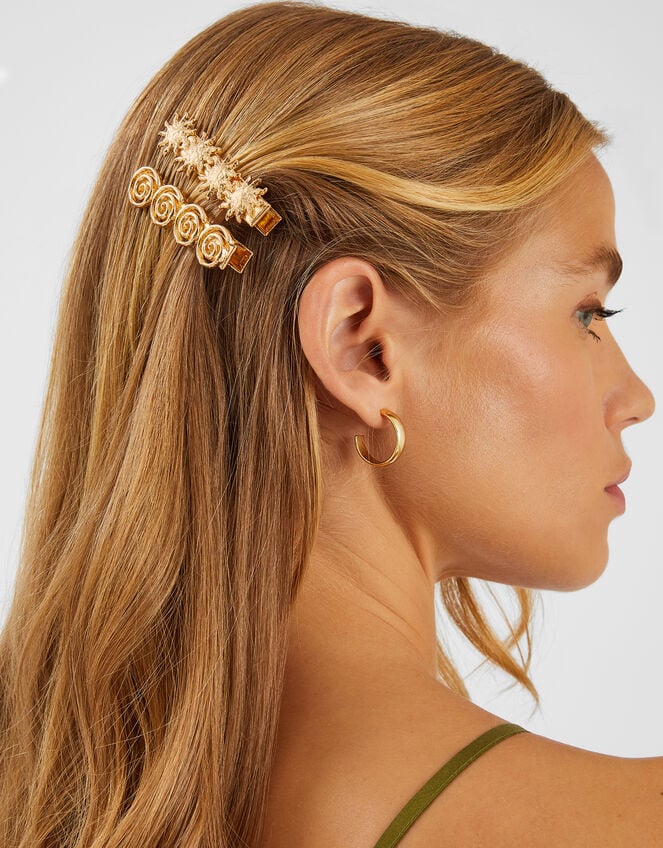 2-Pack Soleil Metal Hair Clips, , large