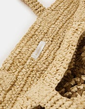 Crochet Raffia Beach Bag, , large