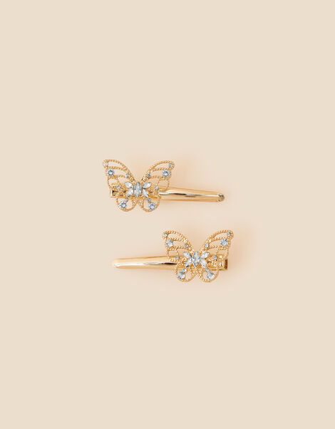 Kids Metal Butterfly Salon Clips Set of Two, , large