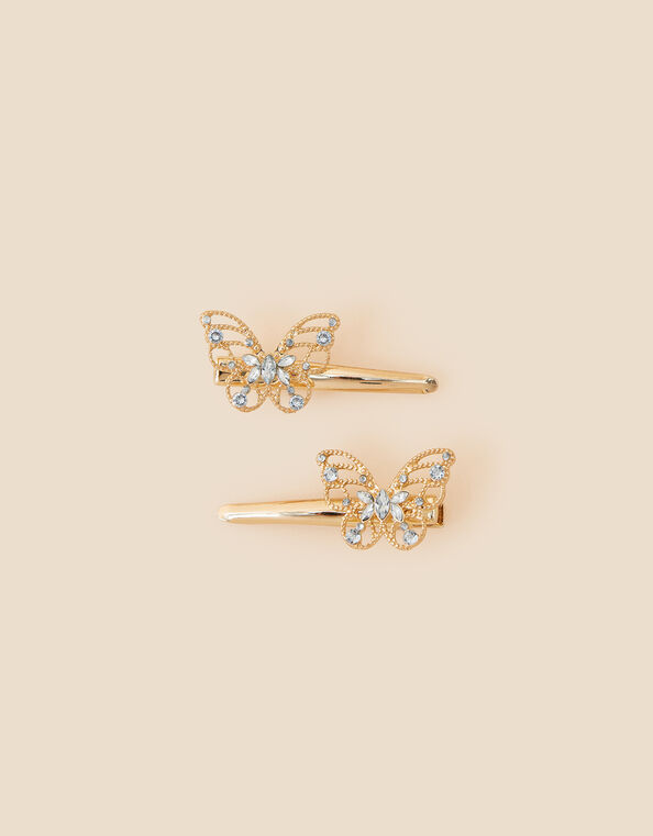 Kids Metal Butterfly Salon Clips Set of Two, , large