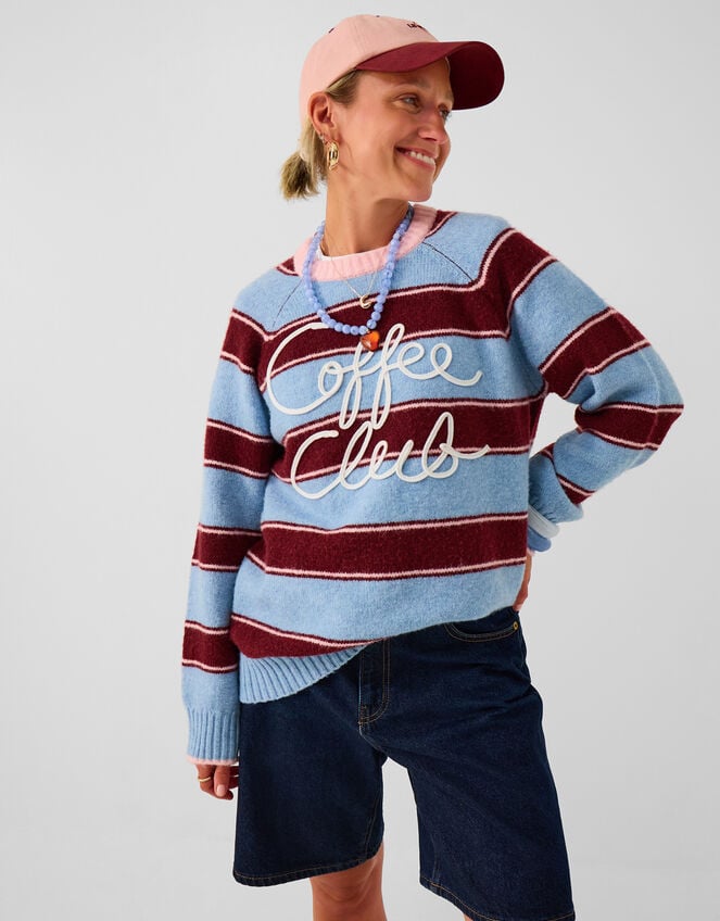 Accessorize x Good Manners Coffee Club Stripe Jumper​, Multi (MULTI), large