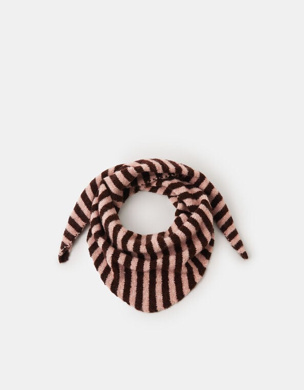 Stripe Knitted Triangle Scarf, , large
