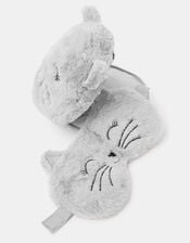 Girls Cat Eye Mask & Travel Pillow Set, , large