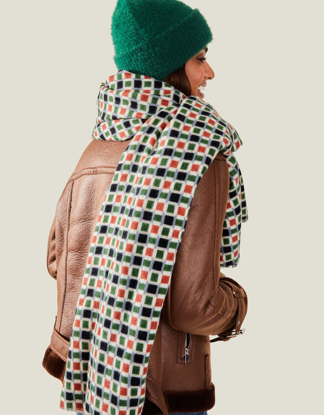 Tile Print Blanket Scarf, , large