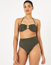 High Waist Bikini Briefs, Green (KHAKI), large