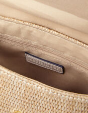 Woven Satchel Cross-Body Bag, Cream (CREAM), large